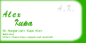 alex kupa business card